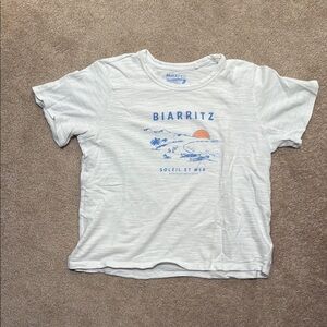 Faherty White Short Sleeve Tee with Biarritz Graphic